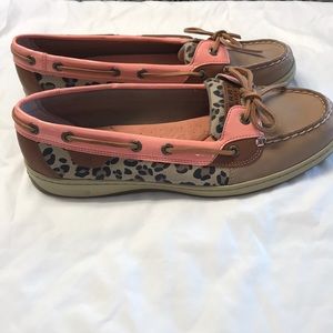 Sperry leopard print boat shoes